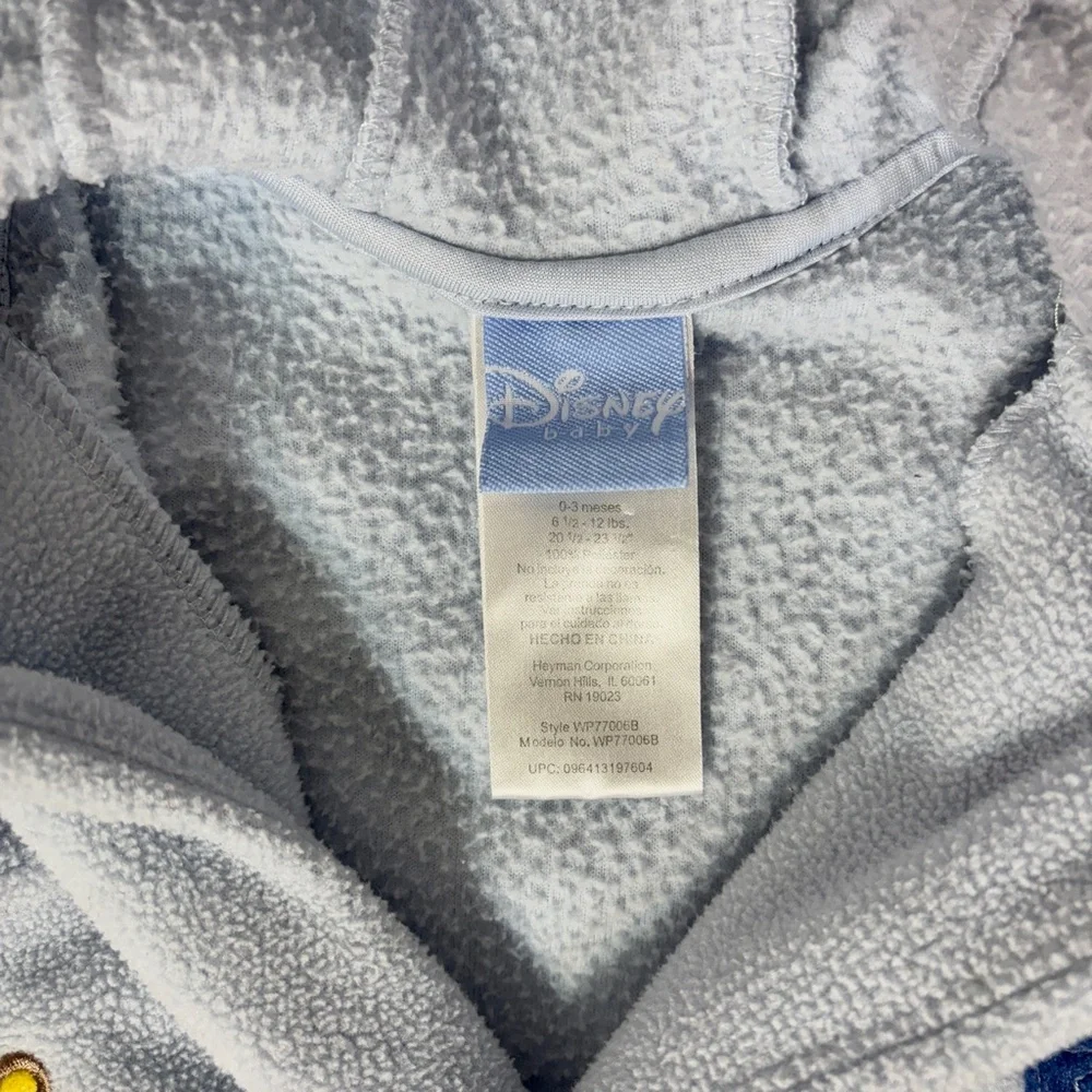 Vintage Disney Winnie the Pooh Fleece One Piece with Hood and‎ Hand Covers